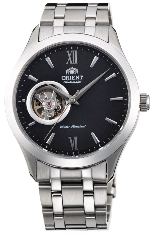 Orient automatic men’s watch Skeleton FAG03001B stainless steel bracelet black dial