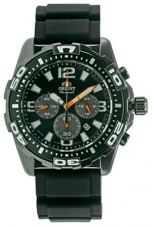 reloj hombre Orient FTW05003F Sports Chrono negro correa caucho