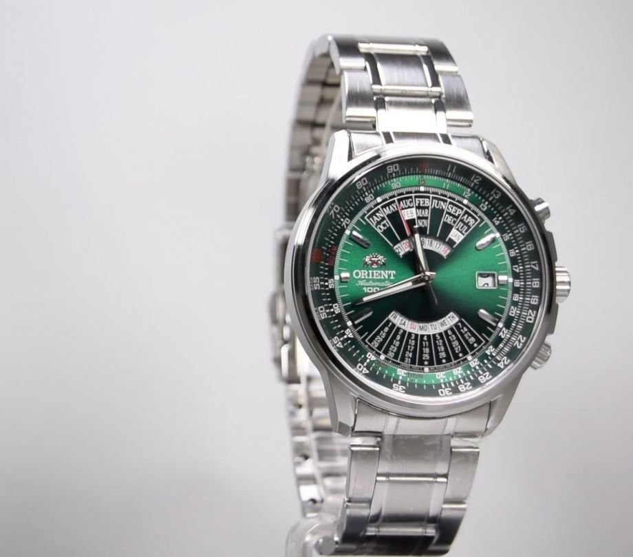 reloj hombre automático Orient multi-year FEU07007F dial verde correa acero