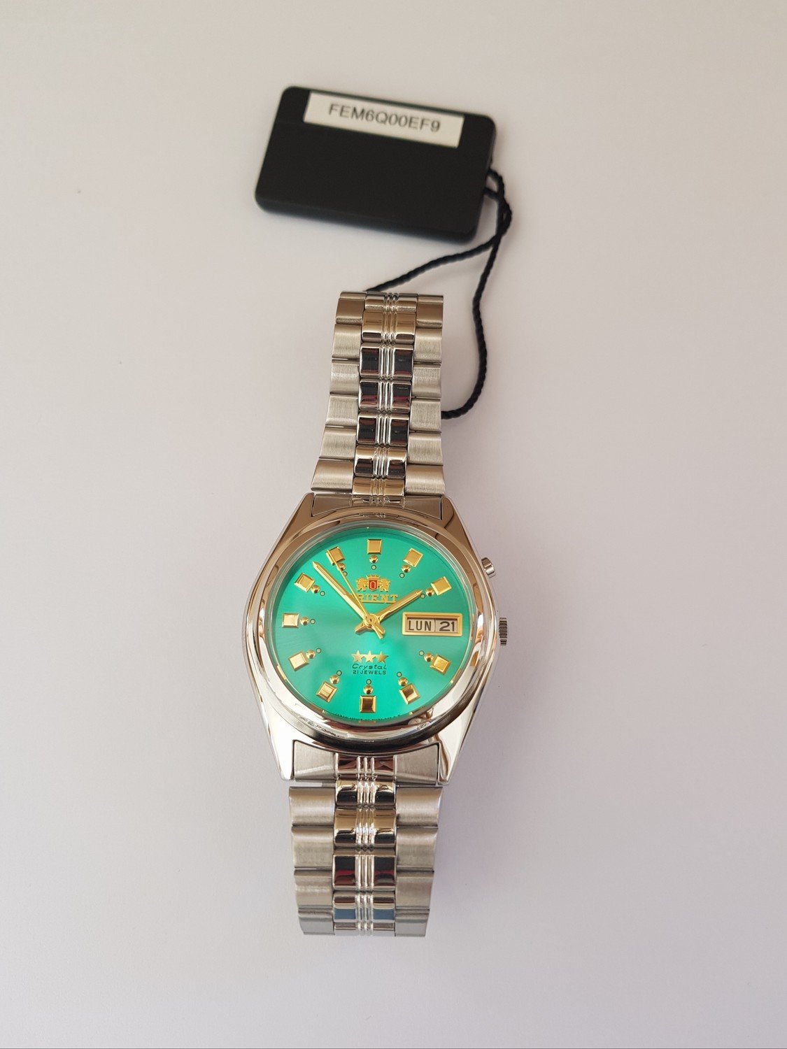 reloj hombre automático Orient Tristar FEM6Q00EF9 verde acero