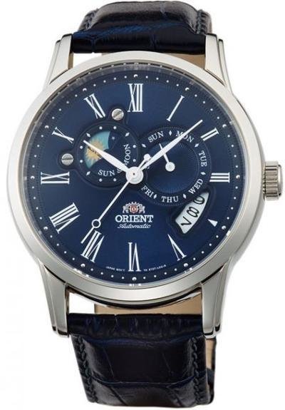 reloj hombre automático Orient Sun and Moon FET0T004D dial azul