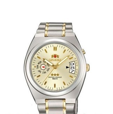 reloj hombre automático Orient Tristar FEM5L00SC beige acero