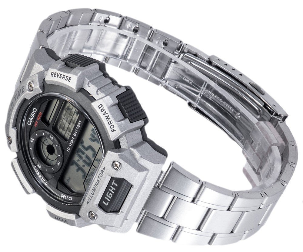 Reloj CASIO QUARTZ ALARMS WATCH AE-1400WHD-1AV world time - 10 year battery  - alarmas 100m water resist