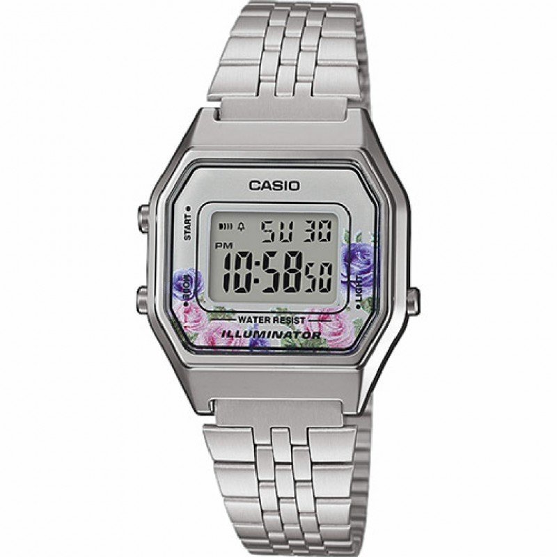 Reloj Casio Retro Digital LA680WEA-4C diseño especial FLORAL