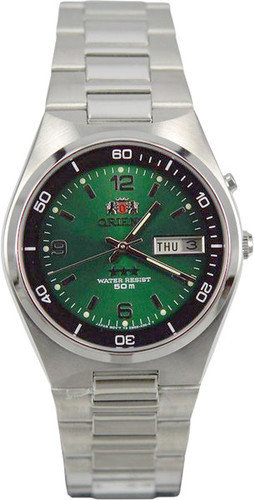 Reloj hombre automático Orient 3 Star verde FEM6H00QF correa acero dia-fecha
