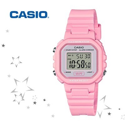 Reloj casio digital MUJER LA-20WH-4A1 color rosa alarma y luz led