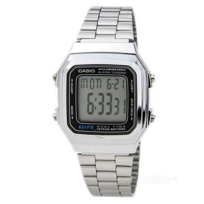 Reloj casio collection a178wa-1a estilo retro - cronografo multifuncional -  acero inoxidable