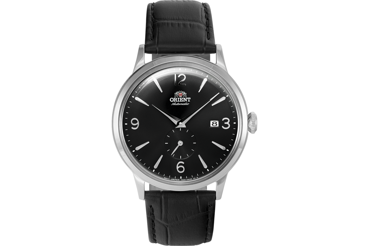 Orient Bambino Small Seconds RA-AP0005B men's automatic watch, black dial, 40.5mm leather strap (can be manually wound)