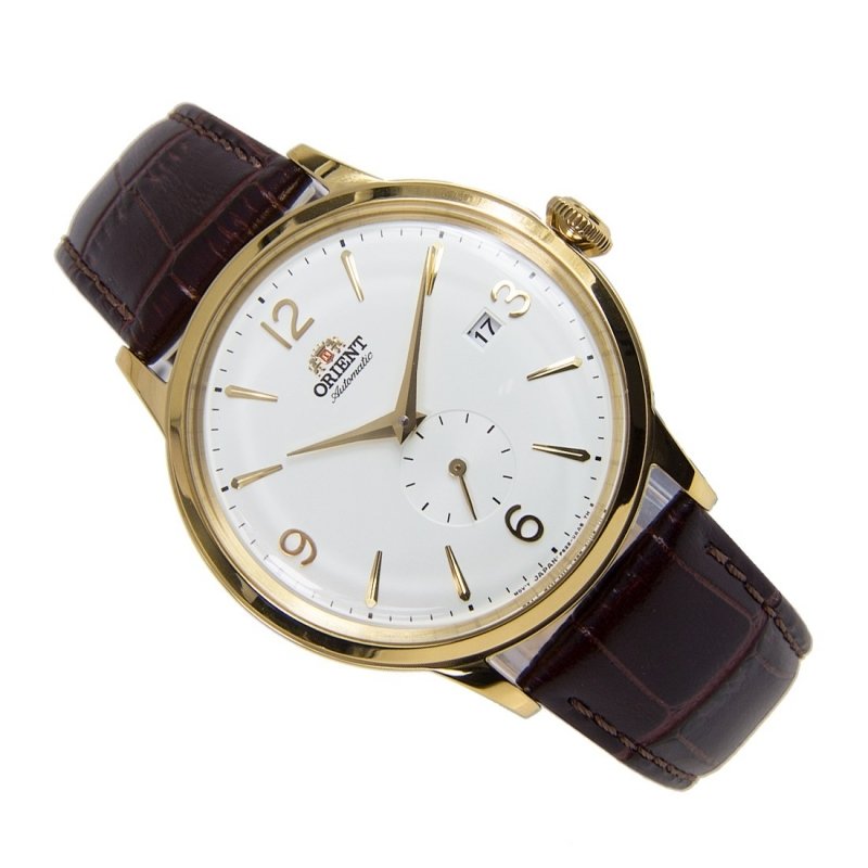 Orient Bambino automatic men's watch RA-AP0004S white gold leather band