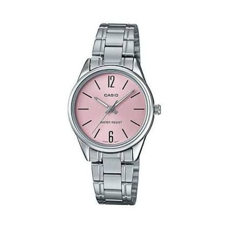 Reloj analogico dial rosa CASIO ltp-v005d-4bu correa acero inoxidable
