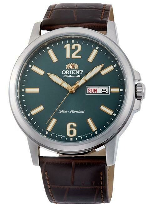 Orient Commuter RA-AA0C06E 41.9mm  50m WR Orient automatic men's watch green dial leather band