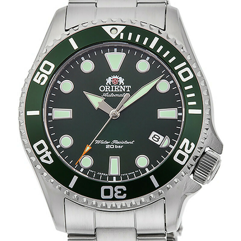 Orient RA-AC0K02E Orient divers automatic men's watch green dial sapphire glass stainless steel bracelet