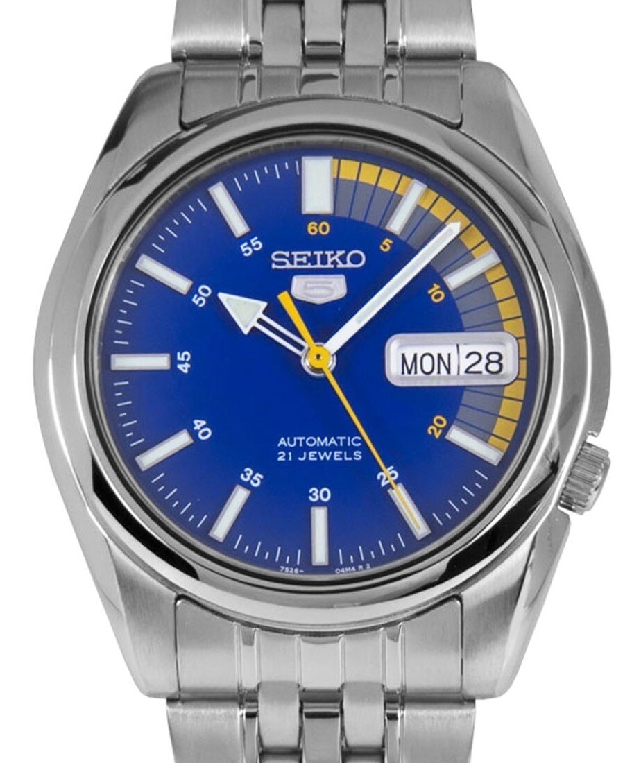 Reloj Automático Hombre Seiko 5 SNKK27K1 dial azul correa acero