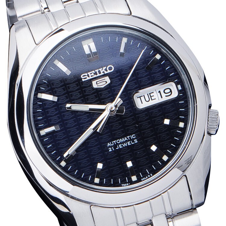 Automatic Men's Watch Seiko 5 SNK357K1 dark blue dial stainless steel strap SNK357K