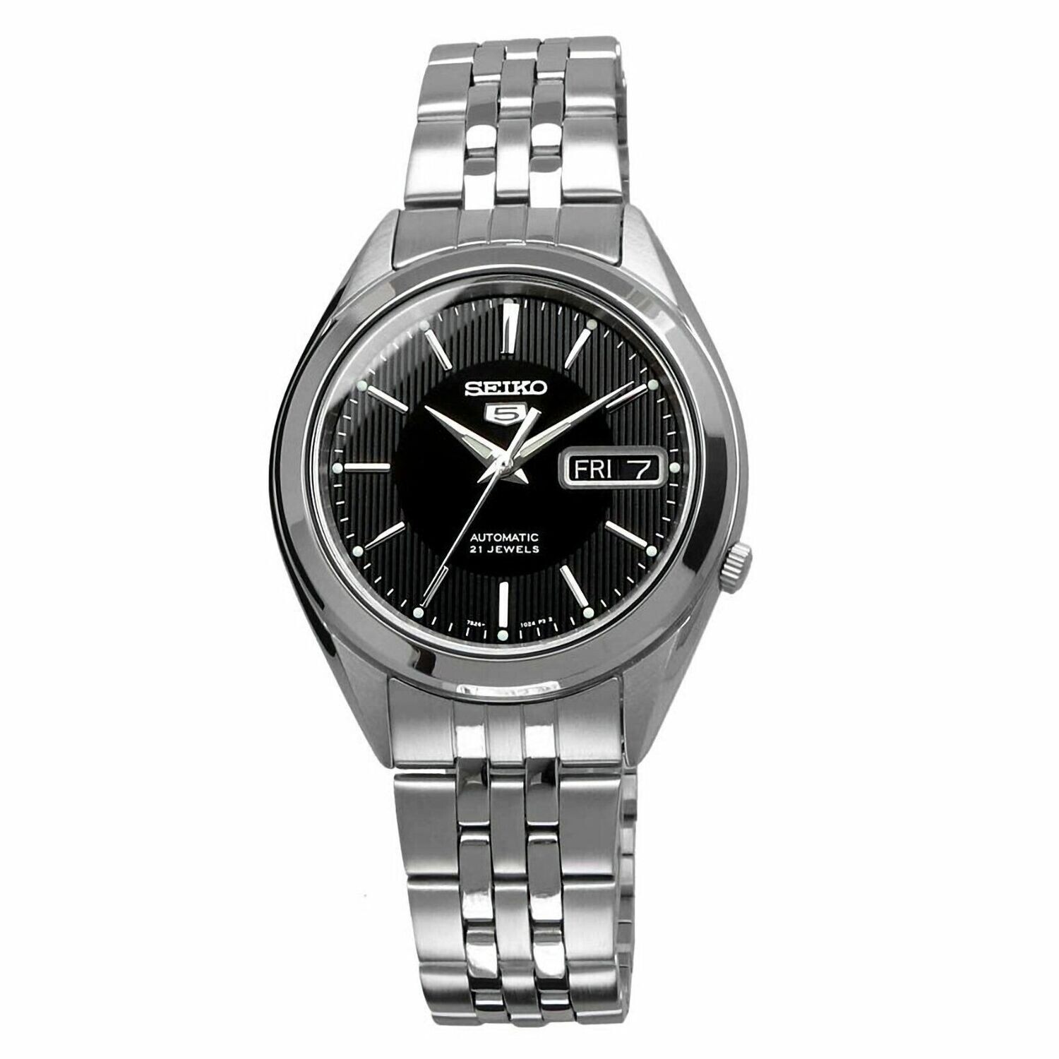 SEIKO 5 SNKL23K1 Automatic 38mm Black Dial Stainless Steel Mens Watch