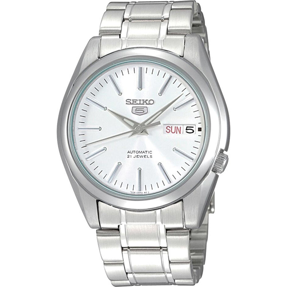 Seiko 5 SNKL41K1 white dial automatic men's watch 38mm stainless steel bracelet