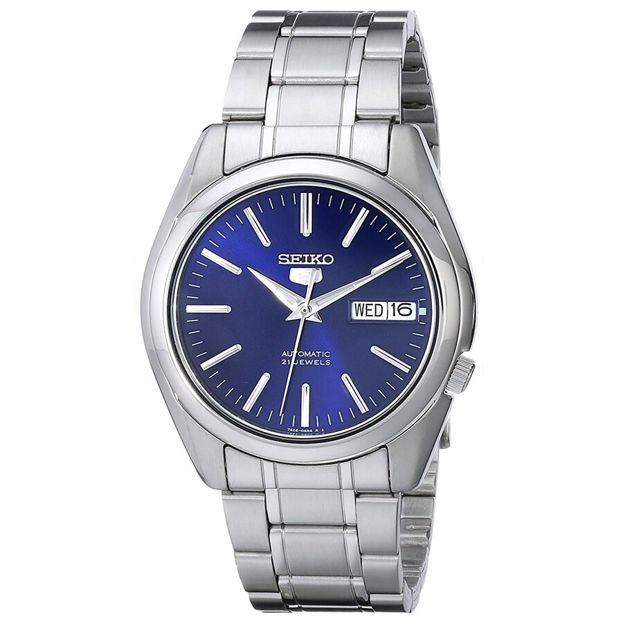 Seiko 5 SNKL43K1 Automatic Men's Watch Blue Dial 37mm Steel Strap