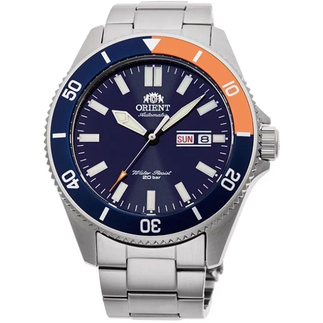 Orient Kanno RA-AA0913L automatic Divers men's watch blue dial 44mm stainless steel bracelet 200m water resist