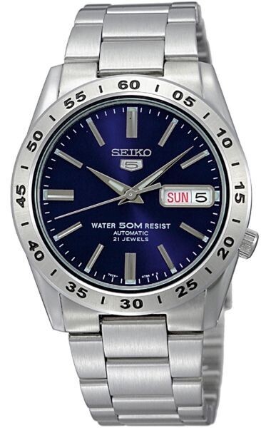 Seiko men's automatic watch SNKD99K1 blue dial 37mm steel strap 50m water resist