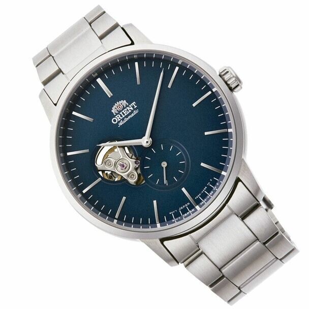 ​Orient Contemporary RA-AR0101L Semi-Skeleton automatic men's watch blue dial 40mm stainless steel bracelet 100m water resist