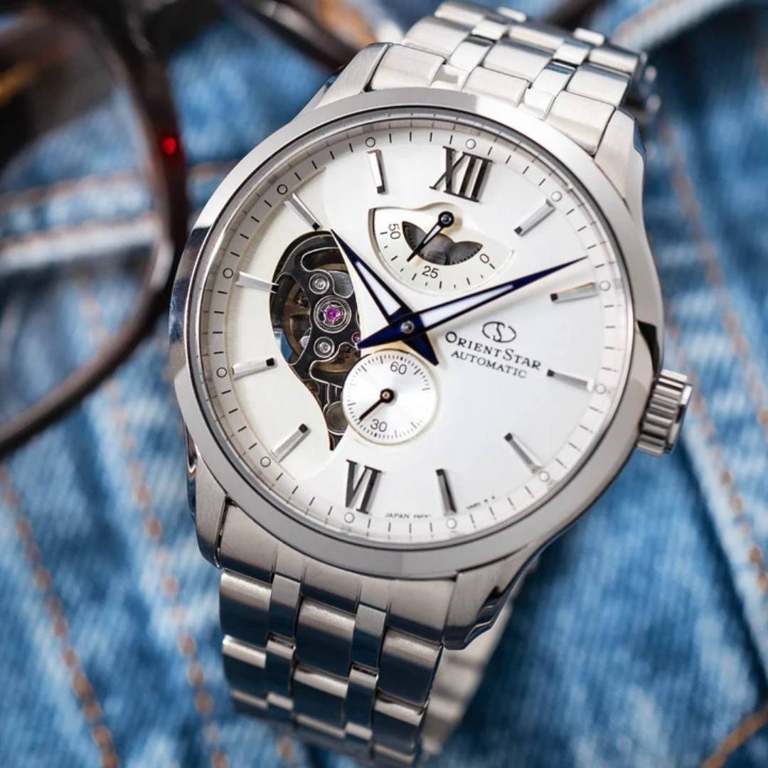 Orient Star RE-AV0B01S automatic men's watch white dial 41mm 50h Power Reserve Sapphire glass Anti-reflective coating glass
