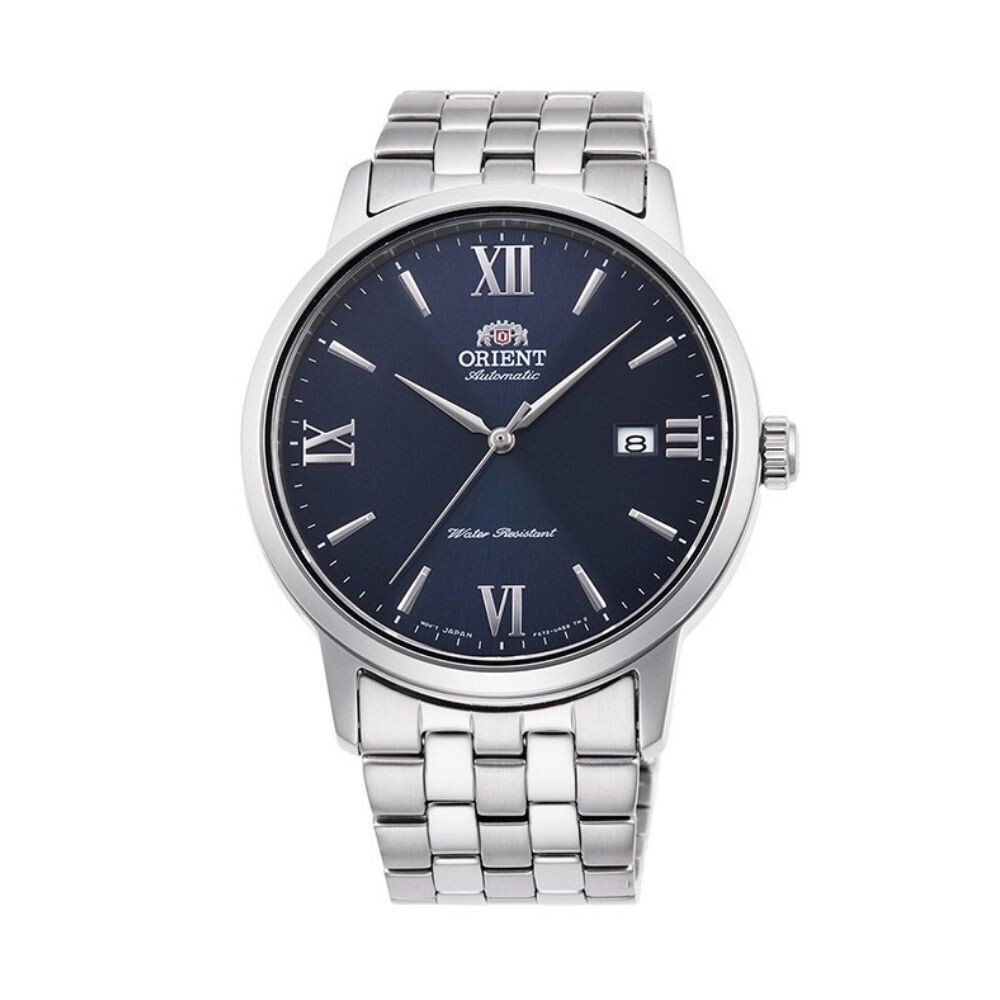 Orient Simphony IV RA-AC0F09L automatic men's watch blue dial 41.6mm stainless steel bracelet 50m water resist Hand-hacking self-winding