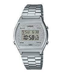 Casio B640WDG-7 Unisex Watch with Bright Dial, LED Light, Water Resistant, Stopwatch, and Steel Strap