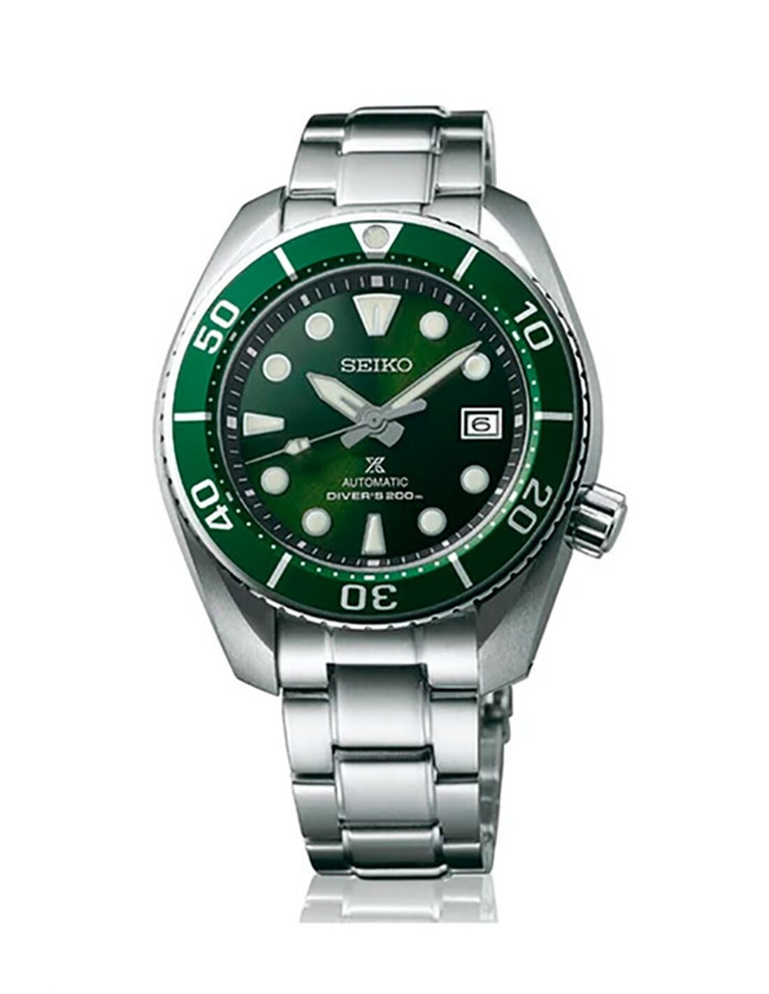 Seiko Prospex Sumo Green SPB103J1 SBDC081  automatic divers men's watch green dial 45mm Power Reserve 70h stainless steel bracelet 200m water resist
