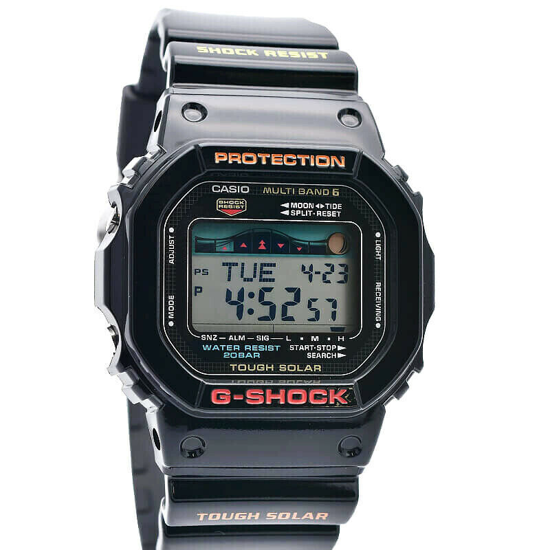 CASIO G-SHOCK G-LIDE TOUGH SOLAR MULTIBAND 6 GWX-5600-1JF JDM (Japan Domestic Market) Tide Graph Moon Phase 200m water resist rubber band
