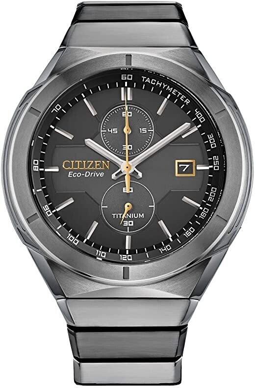 Men's Watch Citizen Super Titanium Armor CA7058-55E 44mm Eco-drive Sapphire Crystal Tachymeter 100m Water Resist