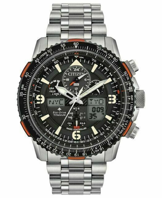 Reloj Aviador Titanio Radiocontrol Citizen Promaster Skyhawk JY8108-53E 45mm Hora Atómica cristal de zafiro