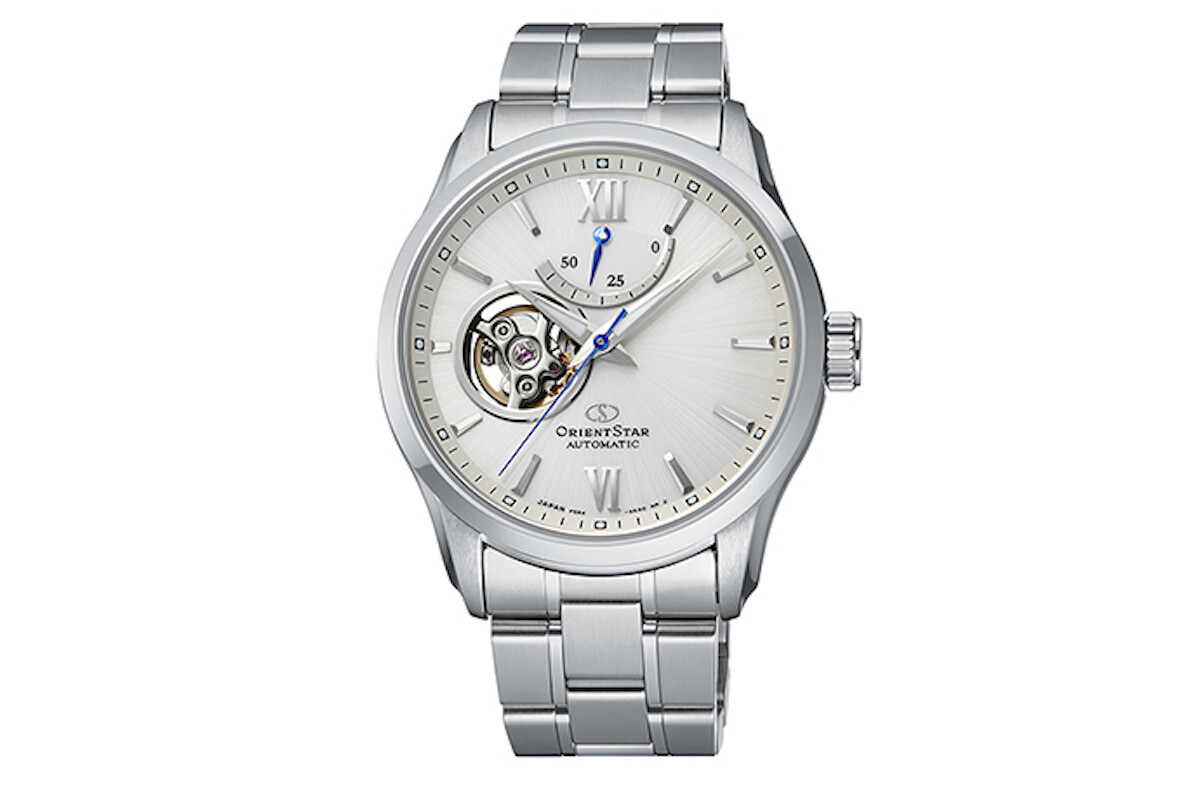 Orient Star RE-AT0003S automatic men's watch champagne dial 39.3mm Sapphire glass anti-reflective 100m WR stainless steel bracelet