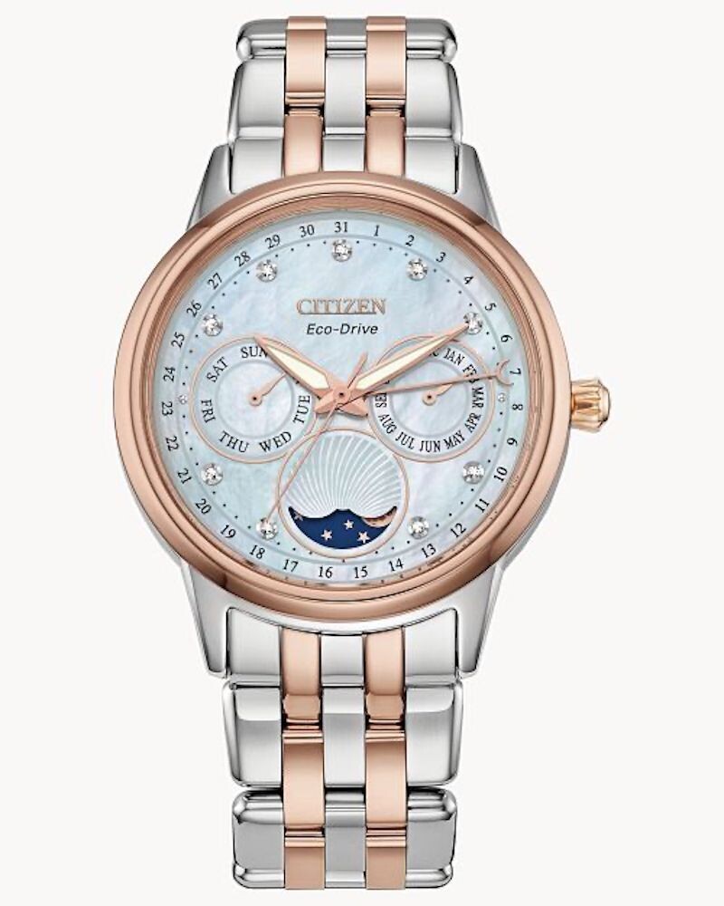 Citizen Calendrier FD0006-56D 37mm Chronograph Diamond Eco-Drive Ladies Watch 50m water resist Eco-drive (solar or light powered)