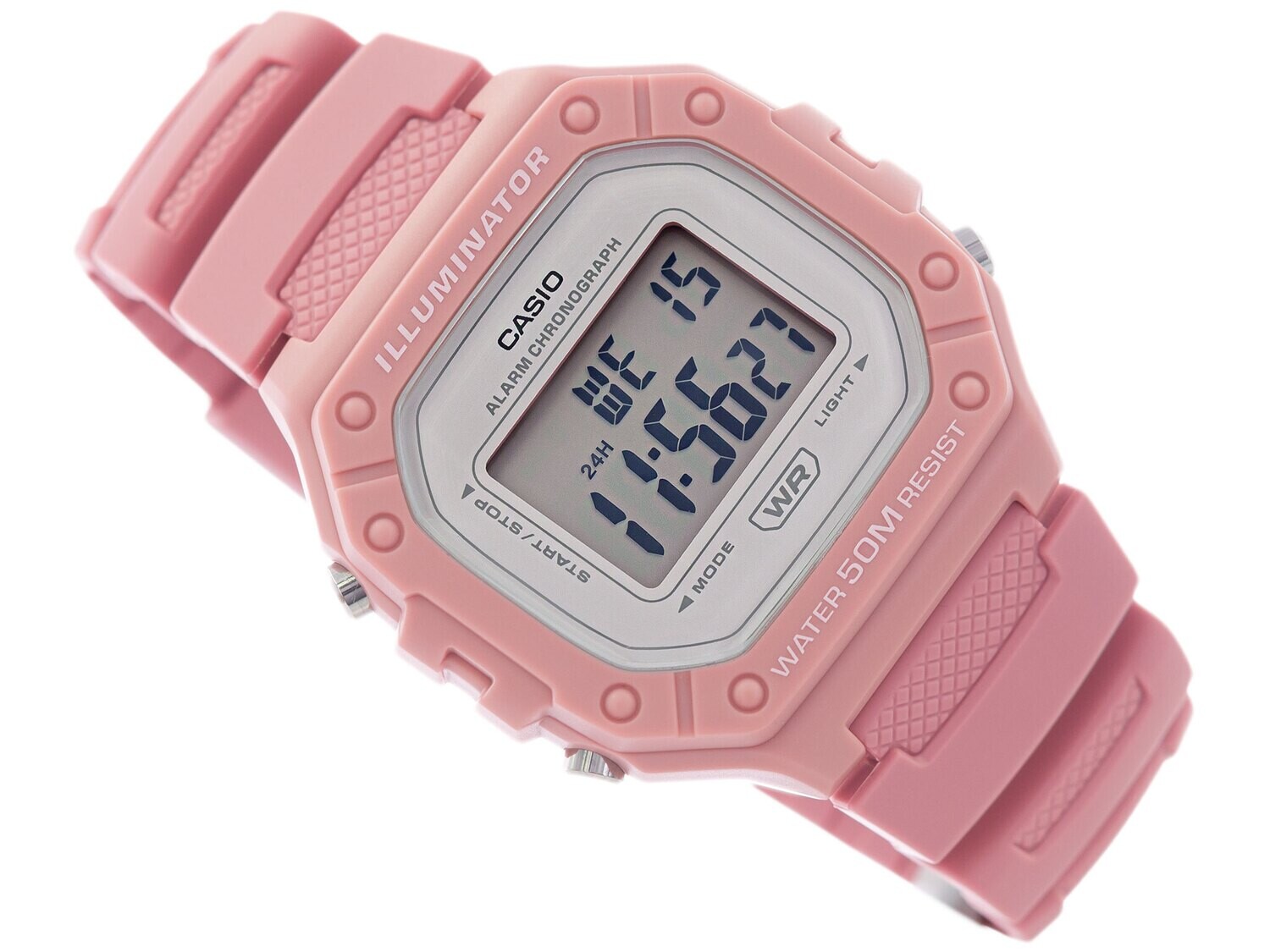 Reloj CASIO digital W-218hc-4av correa resina 50m water resist - alarma - luz