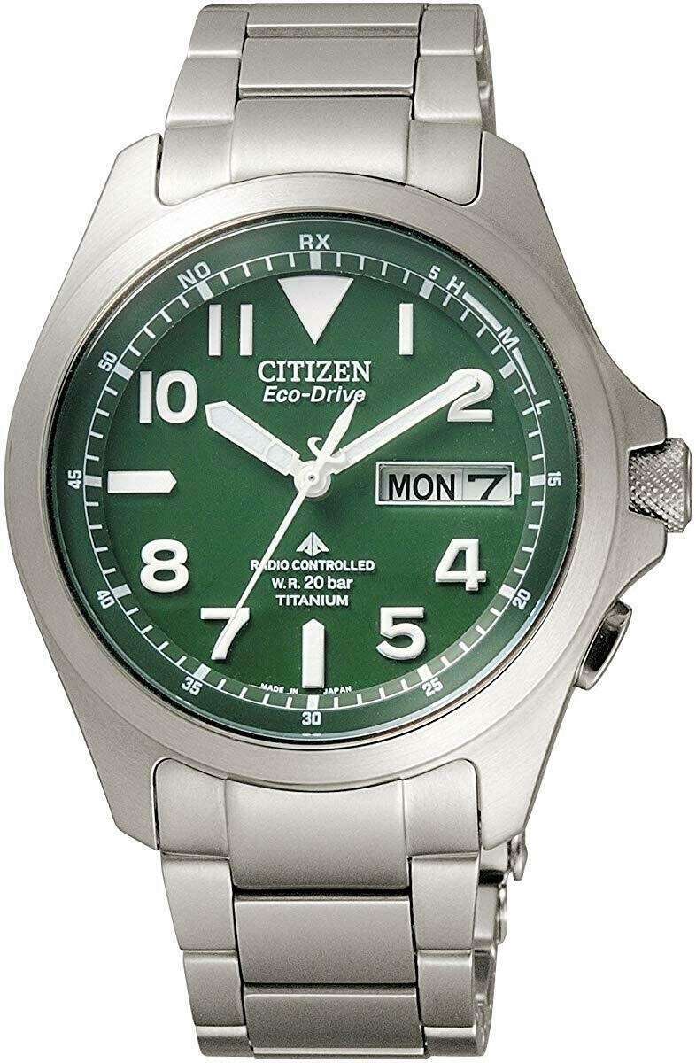 Citizen Promaster Land Titanium PMD56-2951 JDM 39mm Radio-Control Sapphire crystal anti-reflective Anti-magnetic resistance 200m WR Titanium Case and brazalet Perpetual Calendar Eco-Drive movement (solar or light powered) Japan Domestic Market