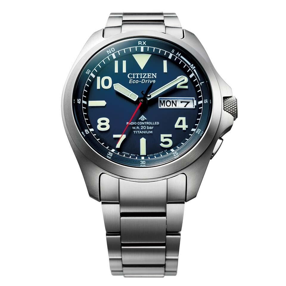 Citizen Radio-Control Promaster Land TITANIUM AT6080-53L JDM 39mm 200m WR Sapphire crystal anti-reflective Anti-magnetic resistance Perpetual Calendar Titanium case and bracelet Japan Domestic Market