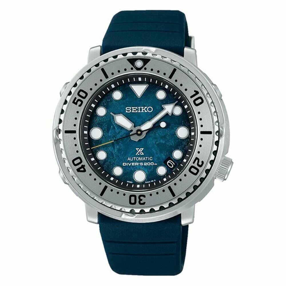 Seiko Prospex SRPH77K1 blue dial 43.2mm Prospex Tuna Antarctica automatic divers men's watch 200m water resist silicon band