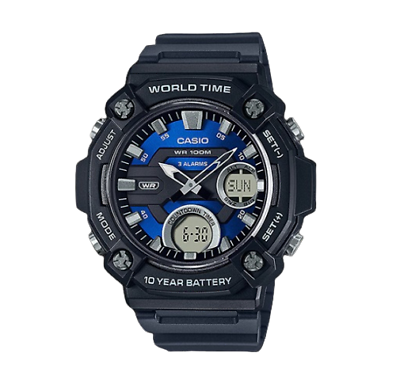 Casio AEQ-120W-2A 100m WR 10 year battery sport men’s watch