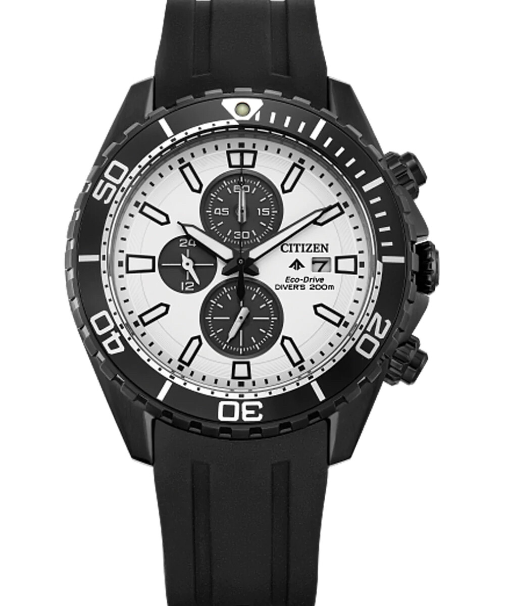 Citizen Promaster Dive ST CA0825-05A 44mm 200m WR divers men’s watch Eco-drive movement (solar or light powered) rubber band