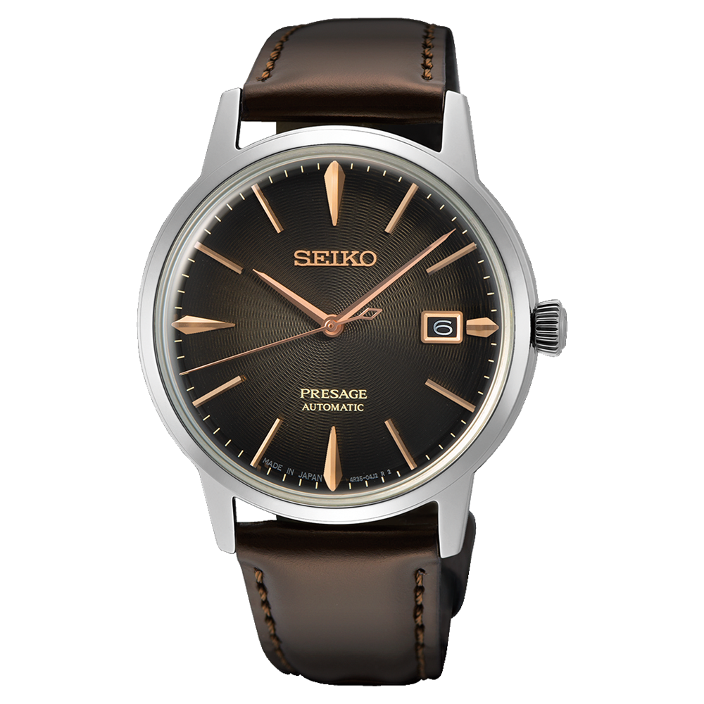 Seiko Presage Cocktail “the Irish Coffee” SRPJ17J1 39.5mm 50m WR Made In Japan automatic men’s watch leather band