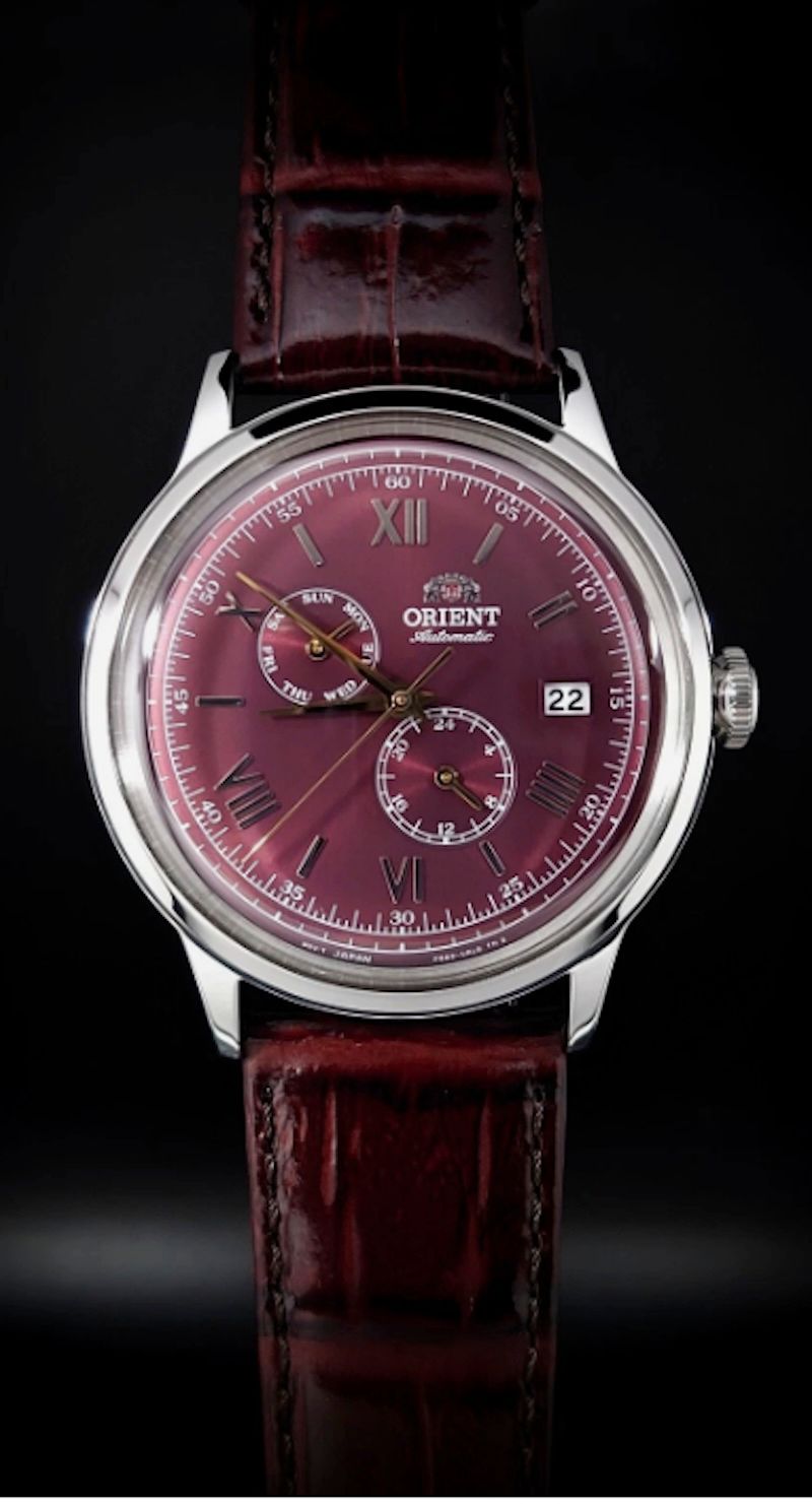 Orient Bambino RA-AK0705R 40.5mm 30m WR automatic men’s watch leather band (hand-winding supported)