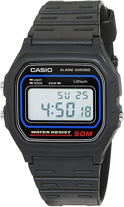 CASIO COLLECTION W-59-1V 37,10mm x 33,60mm x 8,70mm classic digital Casio watch alarm light