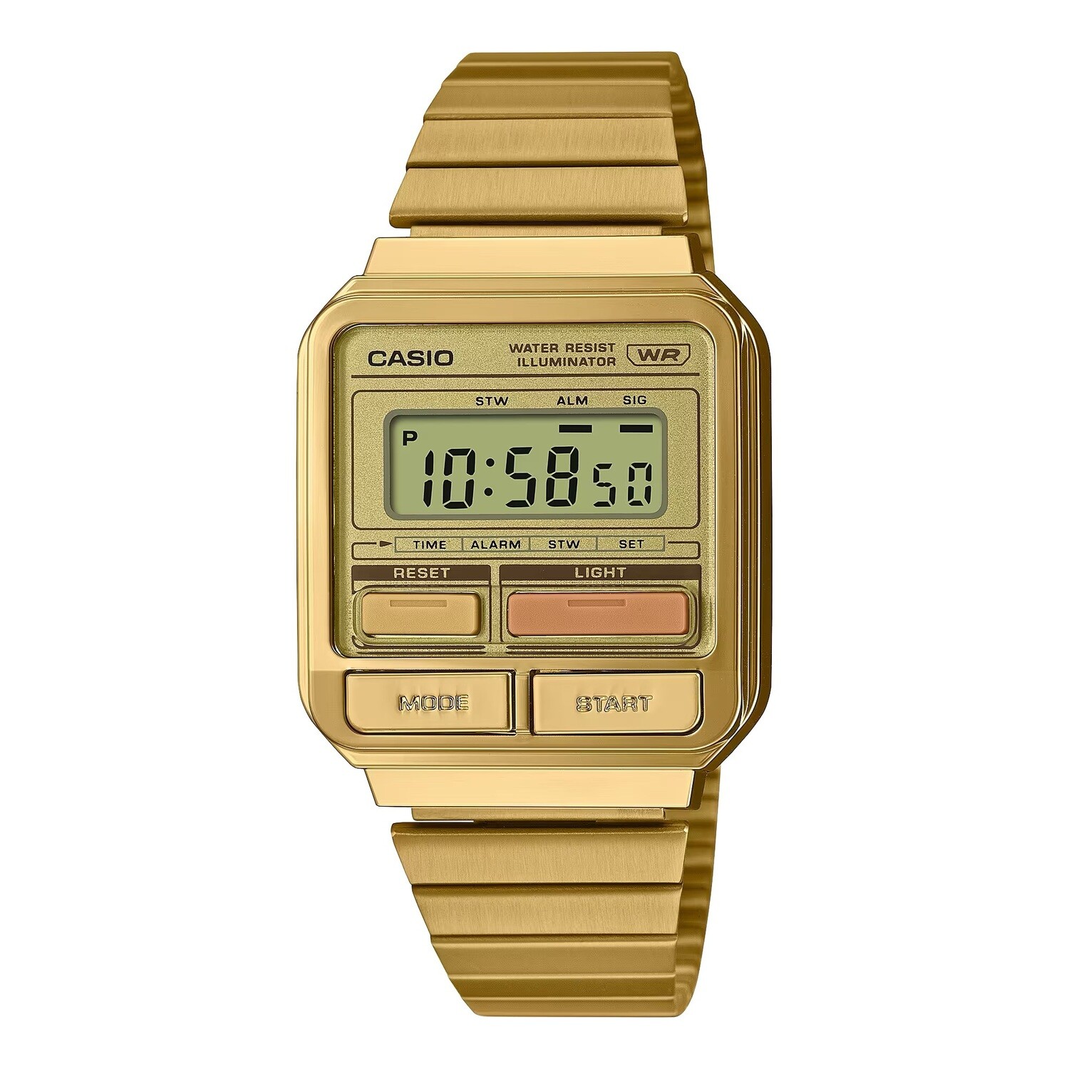 Casio A120WEG-9A Vintage retro digital Alarm Chronometer LED light unisex watch men and women