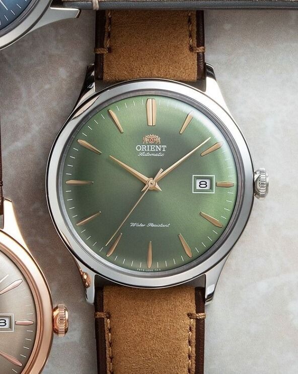 Orient Bambino RA-AC0P01E 42mm automatic men’s watch leather band accepts Hand-winding