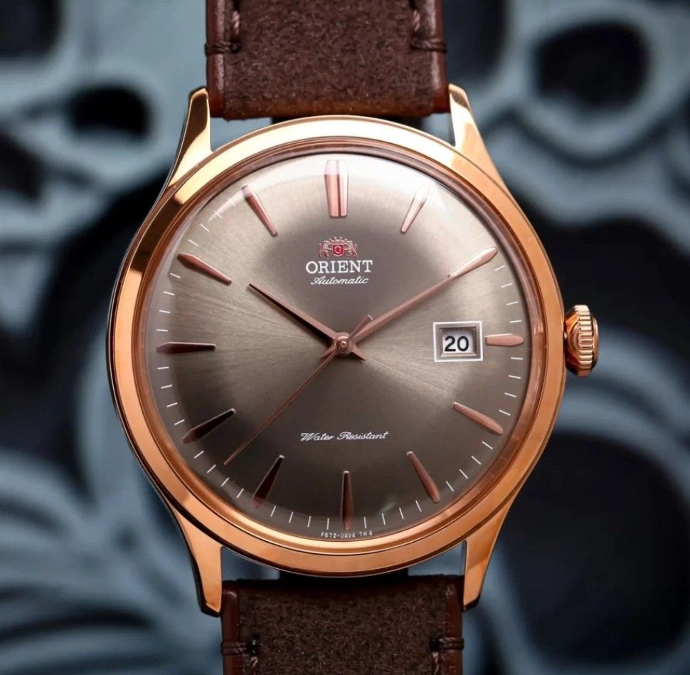 Orient Bambino RA-AC0P04Y  42mm automatic men’s watch leather band accepts Hand-winding