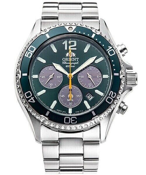 Orient Mako Sports Solar Chronograph RN-TX0204E JDM 42MM 100M WR sapphire crystal sapphire crystal steel strap JDM (Japanese domestic market)