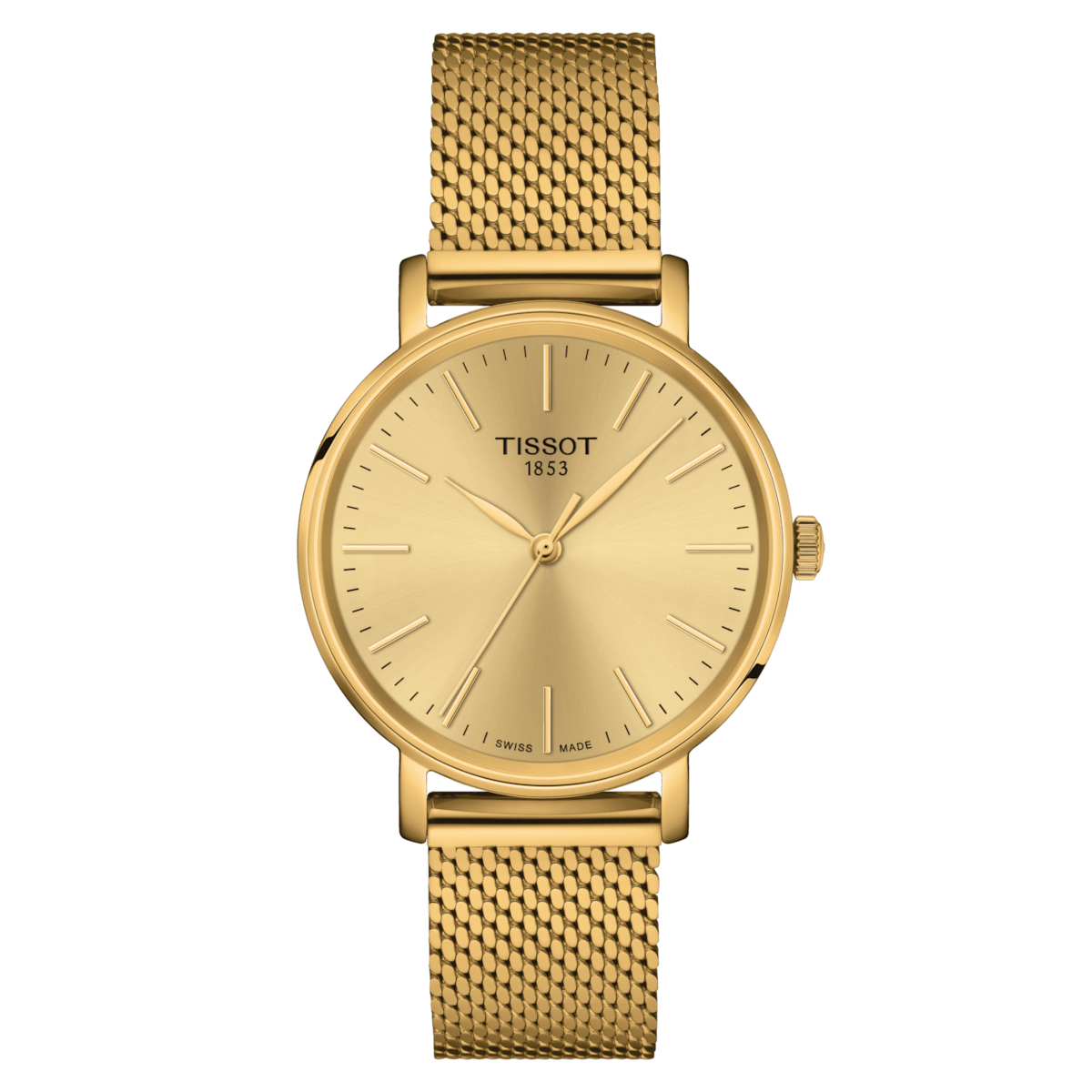 unisex watch TISSOT EVERYTIME 34MM T143.210.33.021.00 34MM 50M WR sapphire crystal quick exchange bracelet Quartz