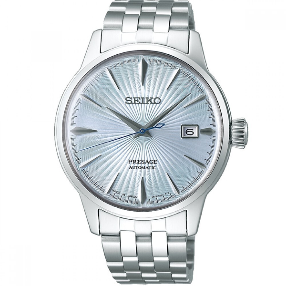 automatic men's watch Seiko Presage Cocktail Ice Blue SARY161 JDM 40.5mm 50m WR steel strap Japan Domestic Market