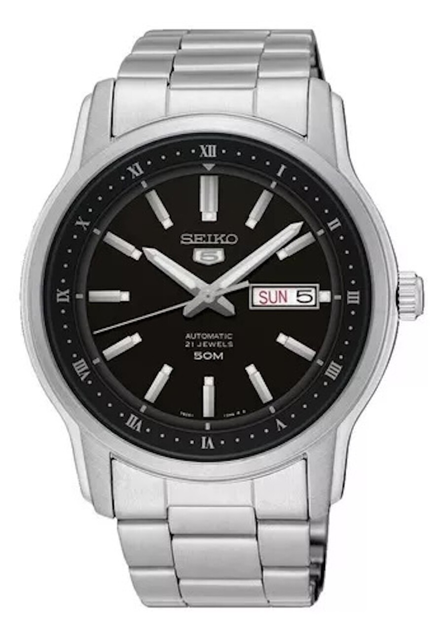 automatic men's watch Seiko 5 SNKP11K1 42mm 50m WR steel strap
