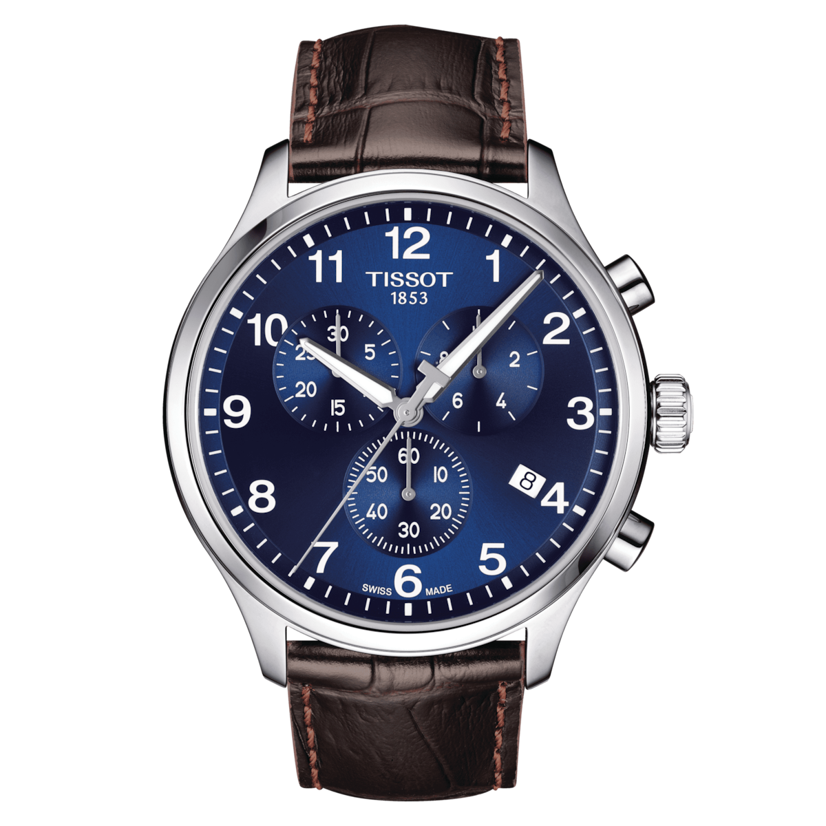men's chronograph watch Tissot Chrono XL Classic T116.617.16.047.00 45mm sapphire crystal 100m WR leather strap